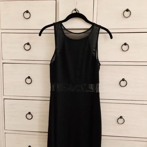 Women's Mesh Panel Midi Dress